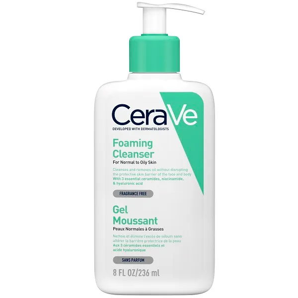 شوینده صورت سراوی Cerave Foaming Cleanser 236mil مناسب پوست نرمال مختلط و چرب