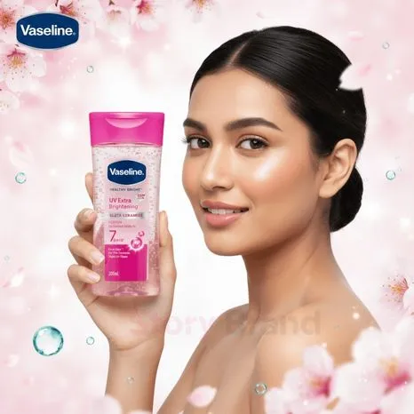 روغن بدن وازلین 200میل مدل HELTHY Glowing UV Extra Brightening