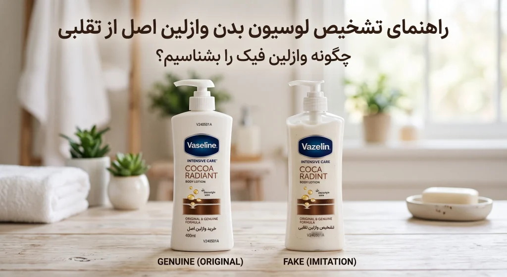 تشخیص لوسیون بدن وازلین اصل و تقلبی