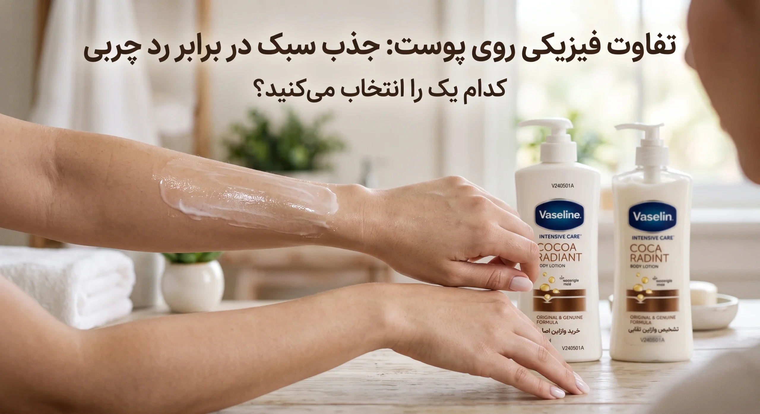 مقایسه لوسیون بدن وازلین اصل و تقلبی